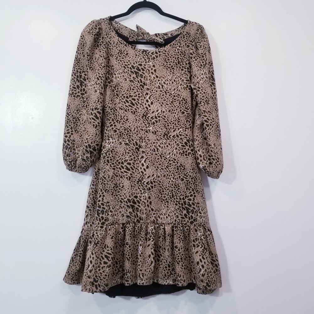 Anthropologie Maeve Women size 10 Textured Knit Cutout Tiered Ruffle Dress - Picture 2 of 13